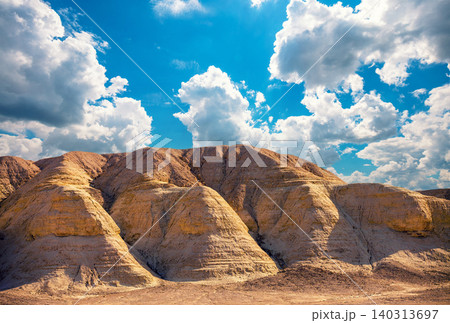 Mountains against the sky. Negev Desert, Ramon Geological Reserve. Israel 140313697