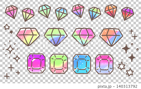 Hand-drawn sketches of sparkling jewels Hand-drawn sketches of sparkling jewels 140313792