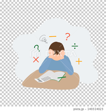 計算能力差的孩子:小學生在數學學習中掙扎的畫面。 計算能力差的孩子:小學生在數學學習中掙扎的畫面。 140314023