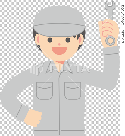 工具を持った作業着の男性 140314052