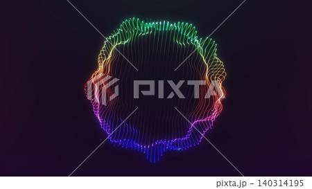 Multicolor audio wave orb illustration with glowing spectrum lines, music visualizer energy, digital sound design, neon rhythm on dark background art. Multicolor audio wave orb illustration with glowing spectrum lines, music visualizer energy, digital sound design, neon rhythm on dark background art. 140314195