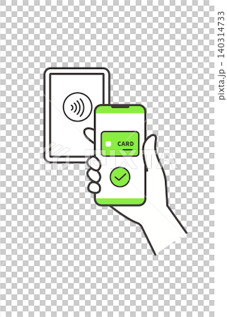 スマホのカード画面を非接触リーダーにかざす手(タッチ決済・モバイル財布・ベクター素材) スマホのカード画面を非接触リーダーにかざす手(タッチ決済・モバイル財布・ベクター素材) 140314733