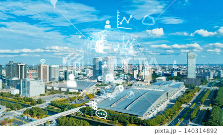 現代都市とネットワーク　ドローン空撮 140314892