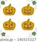 色々な顔のハロウィンのジャックオランタンイラストセット 140315227