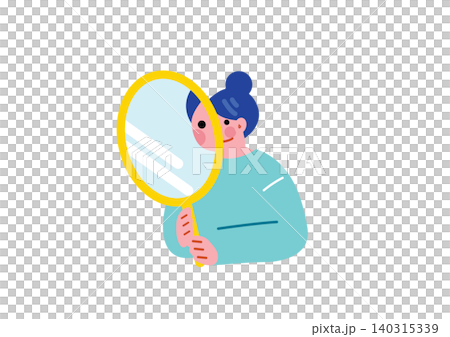一幅描繪一位女士用放大鏡觀察某物的插圖。 一幅描繪一位女士用放大鏡觀察某物的插圖。 140315339