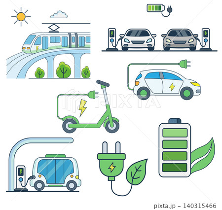 electric transport and green eco energy vector illustration electric transport and green eco energy vector illustration 140315466