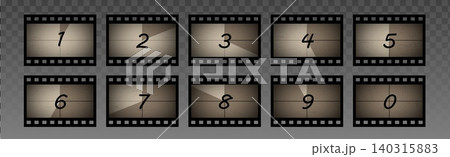 Vintage movie countdown timer on cinema screen 140315883