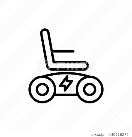 Electric wheelchair thin line icon. Transport for disabled. Vector illustration. Electric wheelchair thin line icon. Transport for disabled. Vector illustration. 140316273