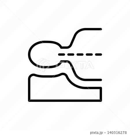 Opthopedic pillow for back correction thin line icon. Vector illustration. Opthopedic pillow for back correction thin line icon. Vector illustration. 140316278