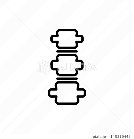 Spine thin line icon. Vertebrae.. Backache, posture correction and orthopedics. Vector illustration. Spine thin line icon. Vertebrae.. Backache, posture correction and orthopedics. Vector illustration. 140316442