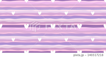 Cute seamless pattern and heart stripe wave with line plaid watercolor. Bg background white and paint texture table with kids love bright. Stroke wallpaper checkered and vertical lines summer. 140317218