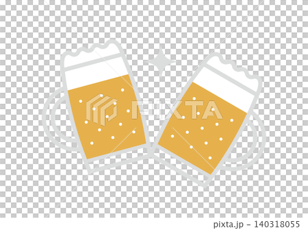 ビールジョッキで乾杯するイラスト ビールジョッキで乾杯するイラスト 140318055