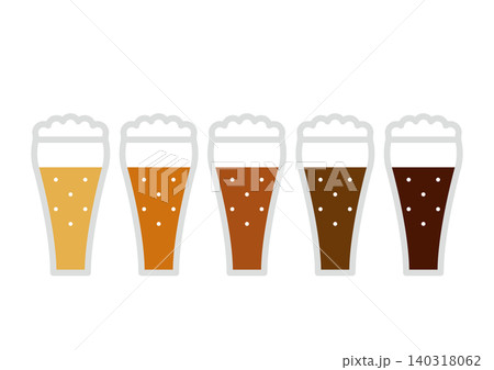 ビール飲み比べセット テイスティングイラスト ビール飲み比べセット テイスティングイラスト 140318062