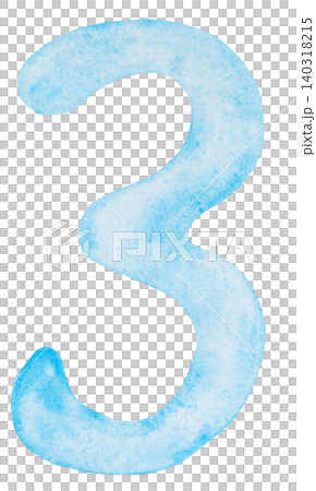 Watercolor sky blue number 3, pastel element, isolated illustration for monthly milestone cards Watercolor sky blue number 3, pastel element, isolated illustration for monthly milestone cards 140318215
