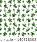Seamless pattern with hand painted watercolor green ivy leaves on isolated background. Vertical climbing plant foliage botanical design for textile prints and wrapping paper decoration. 140318308