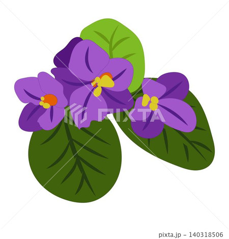 A rosette of violets in flat style. A rosette of violets in flat style. 140318506