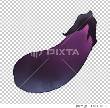 Eggplant illustration (1 eggplant), watercolor style, transparent PNG. Eggplant illustration (1 eggplant), watercolor style, transparent PNG. 140318809