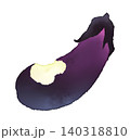 かじったナスのイラスト 水彩風 透過PNG 140318810