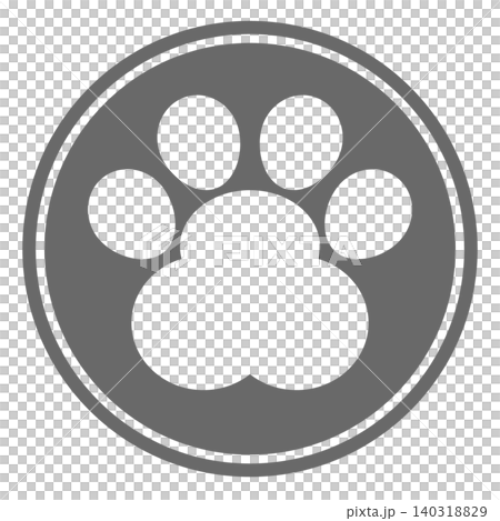ベクターにくきゅうアイコン　サークルダブル 140318829
