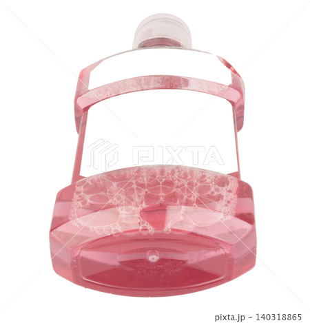 Pink mouthwash bottle isolated on a white background 140318865