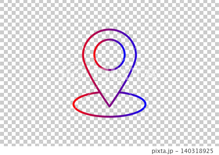 Colorful Gradient Location Pin Icon Over Target Ring, Map Marker Symbol for Navigation and Geolocation Colorful Gradient Location Pin Icon Over Target Ring, Map Marker Symbol for Navigation and Geolocation 140318925