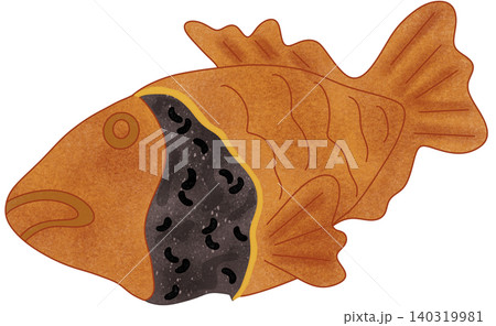 black bean taiyaki illustration black bean taiyaki illustration 140319981