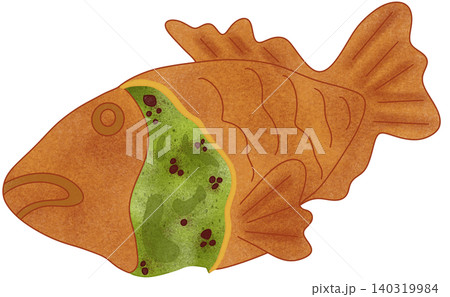 matcha taiyaki illustration matcha taiyaki illustration 140319984