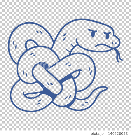 Angry snake line art illustration for sticker or tattoo design 140320038