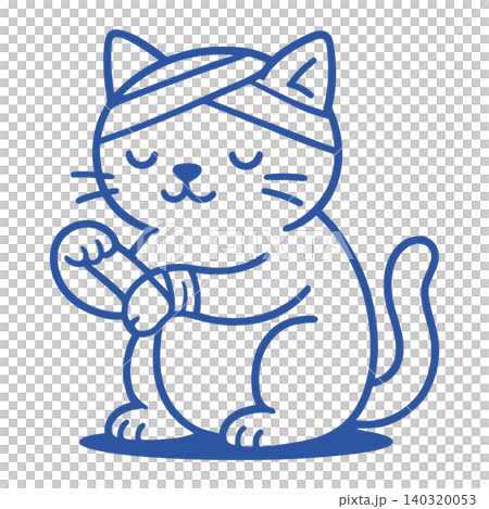 Meditating cat mascot in minimalist line art style for yoga and wellness branding Meditating cat mascot in minimalist line art style for yoga and wellness branding 140320053