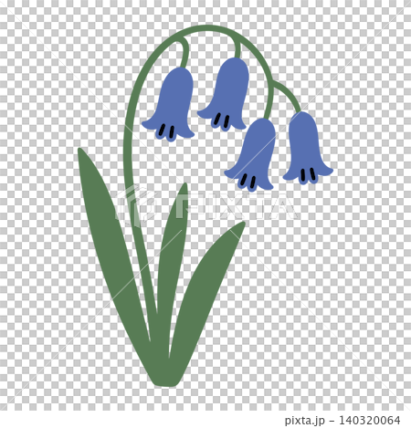 Bluebell flower flat vector illustration for greeting card and stationery Bluebell flower flat vector illustration for greeting card and stationery 140320064