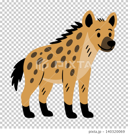 Spotted hyena cartoon illustration in modern flat vector style for wildlife education Spotted hyena cartoon illustration in modern flat vector style for wildlife education 140320069