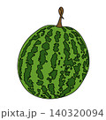 Watermelon in cartoon style with a black outline.  140320094