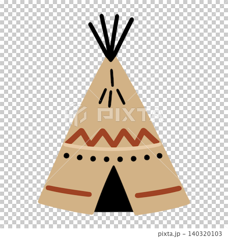 Teepee in flat vector style for camping and outdoor illustration Teepee in flat vector style for camping and outdoor illustration 140320103