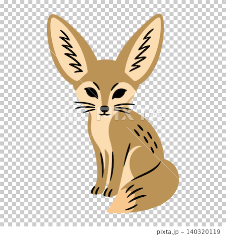 Fennec Fox Vector Illustration in Flat Style for Wildlife and Educational Materials Fennec Fox Vector Illustration in Flat Style for Wildlife and Educational Materials 140320119