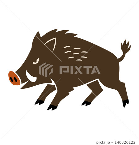 Running boar cartoon vector illustration for wildlife poster and educational material 140320122