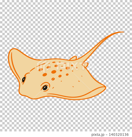 Spotted stingray cartoon illustration for marine life educational materials 140320136