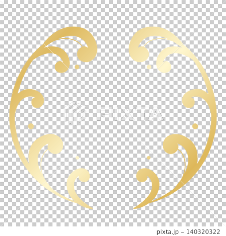 Luxurious wave-patterned frame in gold. 140320322