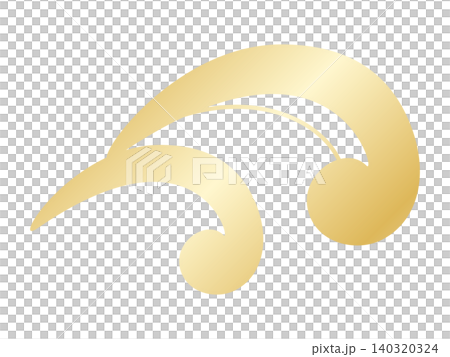 A luxurious wave icon in gold. A luxurious wave icon in gold. 140320324