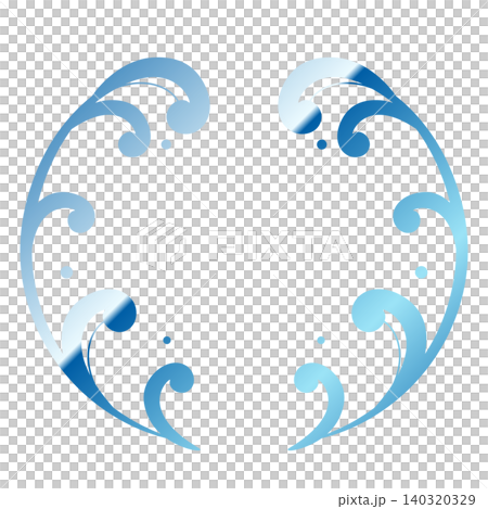 A luxurious wave-patterned frame in blue. A luxurious wave-patterned frame in blue. 140320329