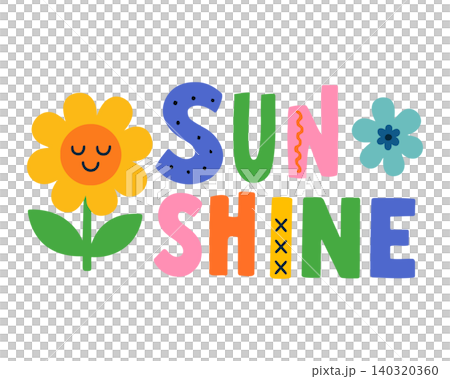 Sunshine colorful flat vector illustration for kids greeting cards and posters Sunshine colorful flat vector illustration for kids greeting cards and posters 140320360