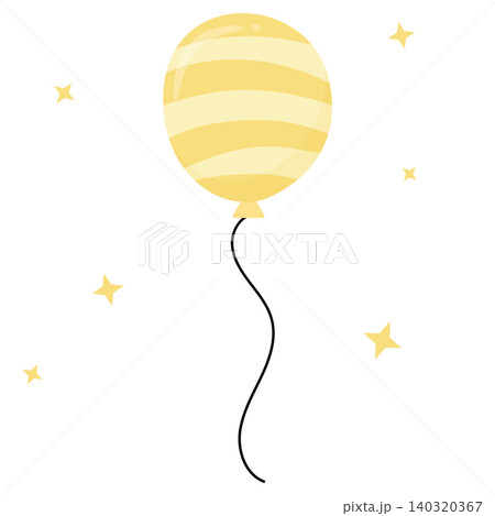 Cute pastel yellow striped balloon vector illustration Cute pastel yellow striped balloon vector illustration 140320367