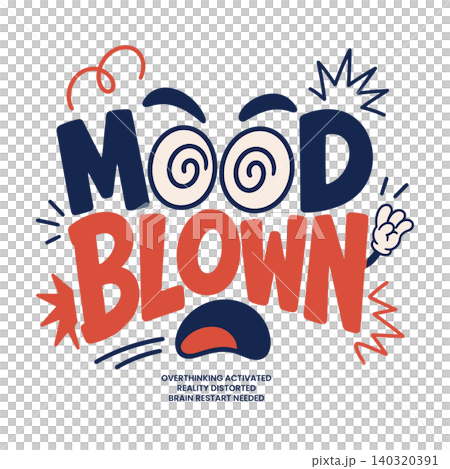 Mood blown illustration in bold playful vector style for mental health awareness and editorial Mood blown illustration in bold playful vector style for mental health awareness and editorial 140320391