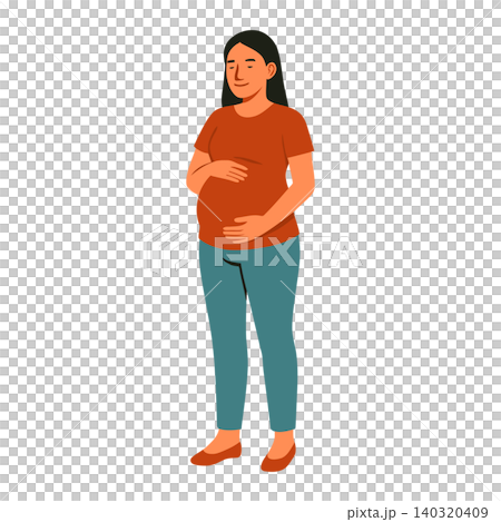 Pregnant woman in flat vector style for healthcare and pregnancy illustration Pregnant woman in flat vector style for healthcare and pregnancy illustration 140320409