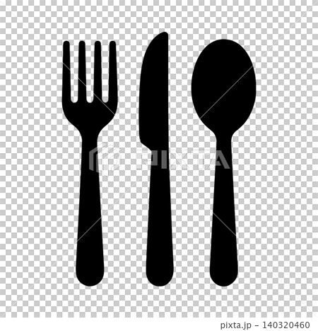 Fork, knife, and spoon icons in minimalist flat vector style for restaurant menu and food packaging Fork, knife, and spoon icons in minimalist flat vector style for restaurant menu and food packaging 140320460