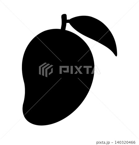 Mango silhouette illustration for fruit icon or food graphic 140320466