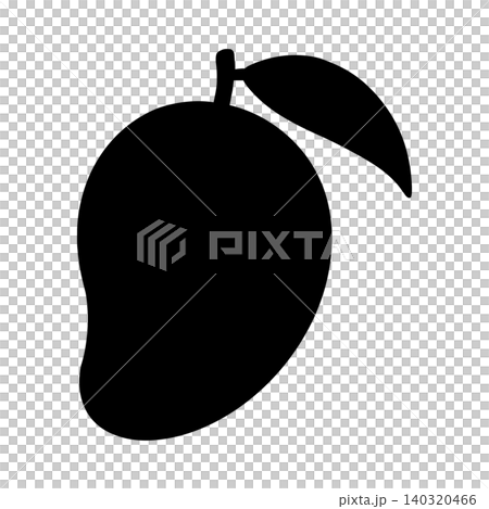 Mango silhouette illustration for fruit icon or food graphic 140320466