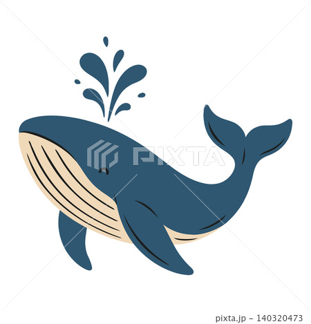 Whale mascot in flat vector style for ocean conservation branding Whale mascot in flat vector style for ocean conservation branding 140320473