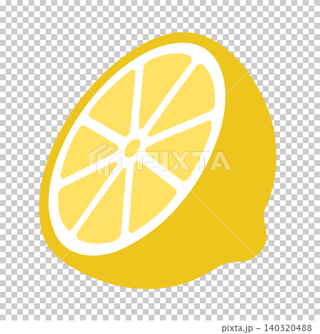 Lemon slice flat vector illustration for food and drink branding 140320488