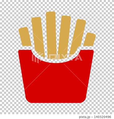 French fries in red container flat vector illustration for food packaging French fries in red container flat vector illustration for food packaging 140320496