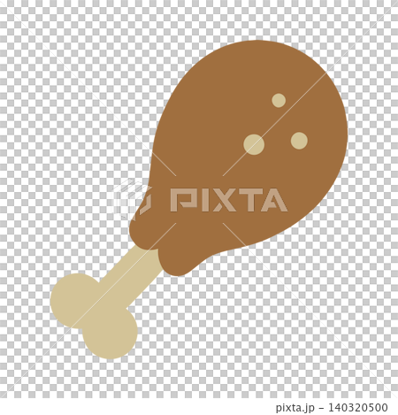 Grilled chicken leg flat vector illustration for food packaging and branding 140320500